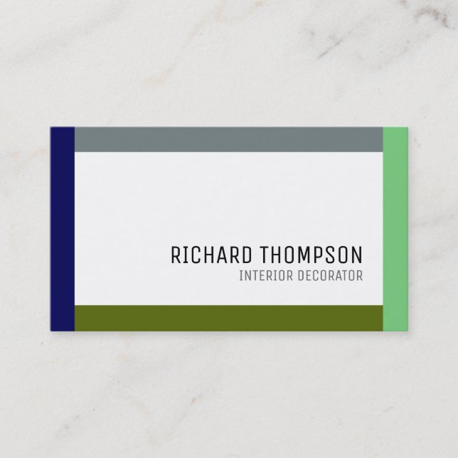 Carte de visite professionnelle avec bordure color (Devant)
