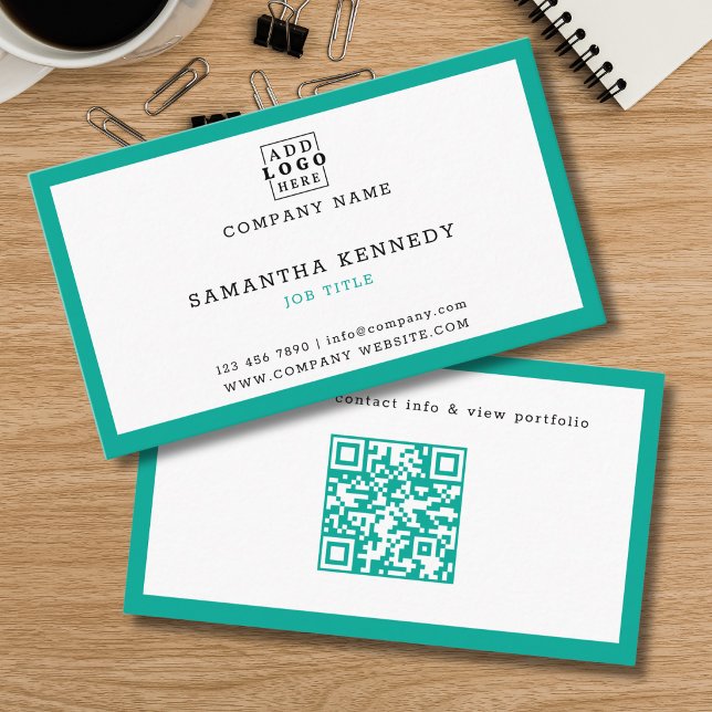 Carte de visite professionnelle avec code QR et bo (Créateur téléchargé)