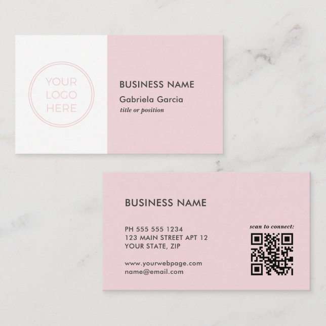 Carte de visite professionnelle avec code QR et lo (Devant / Derrière)