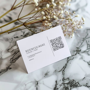 Carte de visite professionnelle avec code QR gris