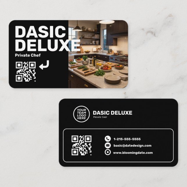 Carte de visite professionnelle avec logo et code  (Devant / Derrière)