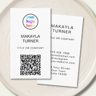 Carte de visite professionnelle avec logo et code 