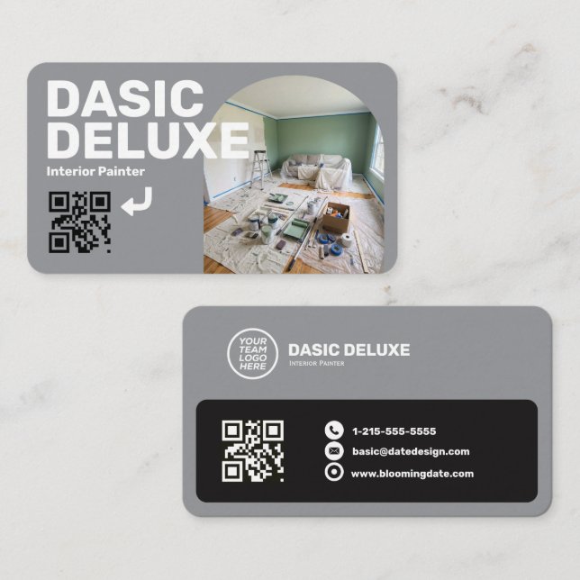 Carte de visite professionnelle avec logo et code  (Devant / Derrière)