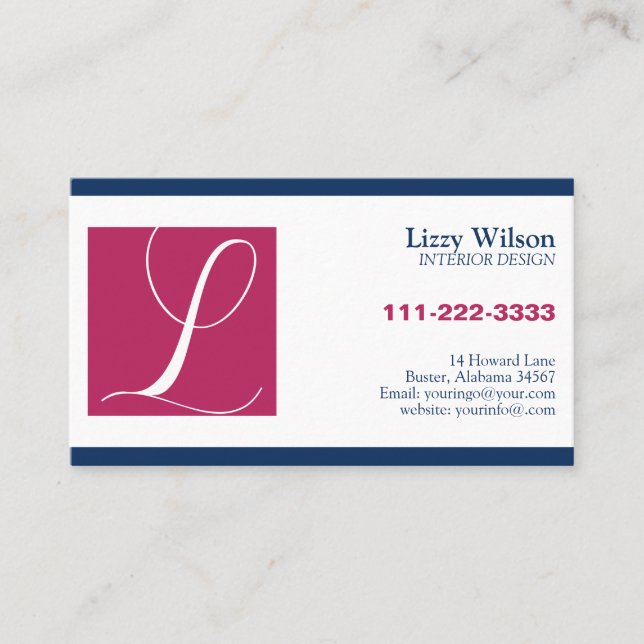 Carte de visite professionnelle avec monogramme po (Devant)