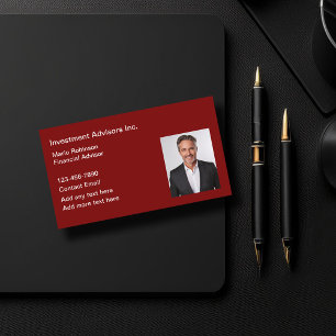 Carte de visite professionnelle avec photo de cons