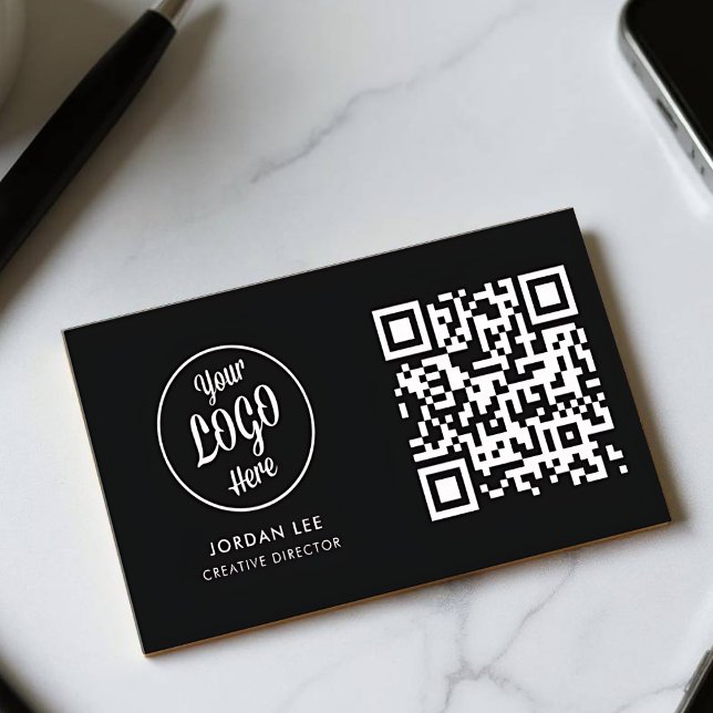 Carte de visite professionnelle avec QR code perso (Elegant Business Card - Front)