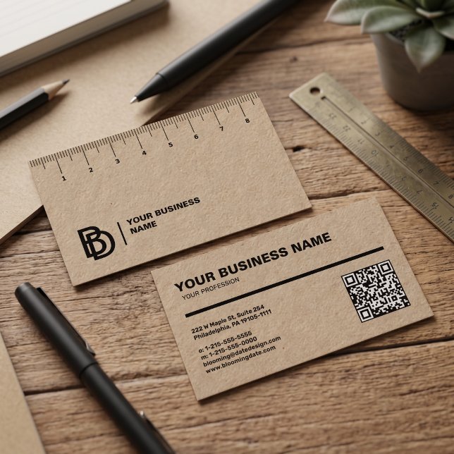 Carte de visite professionnelle avec règle (cm) (Créateur téléchargé)