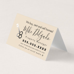 Carte de visite professionnelle beige avec dégradé