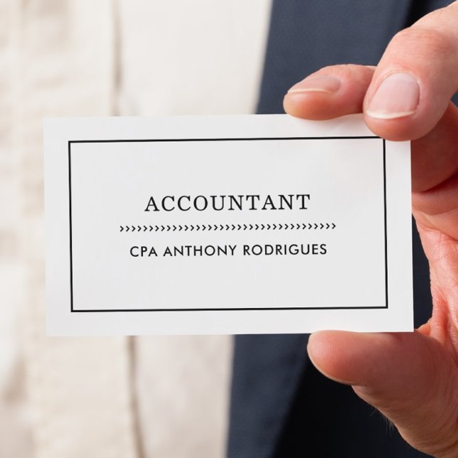 Carte de visite professionnelle blanche moderne po (Front of card shown in 3.5 x 2.0 inch, customize the back  with your name, phone, email, address.)