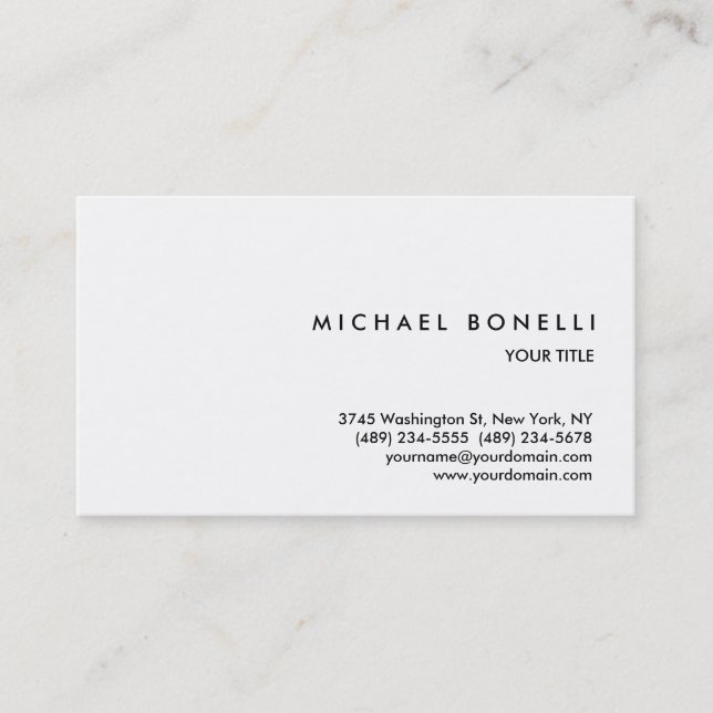 Carte de visite professionnelle blanche simple (Devant)