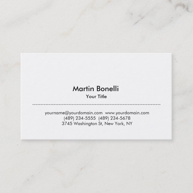 Carte de visite professionnelle blanche simple mod (Devant)