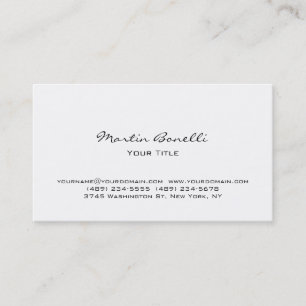 Carte de visite professionnelle blanche simple mod