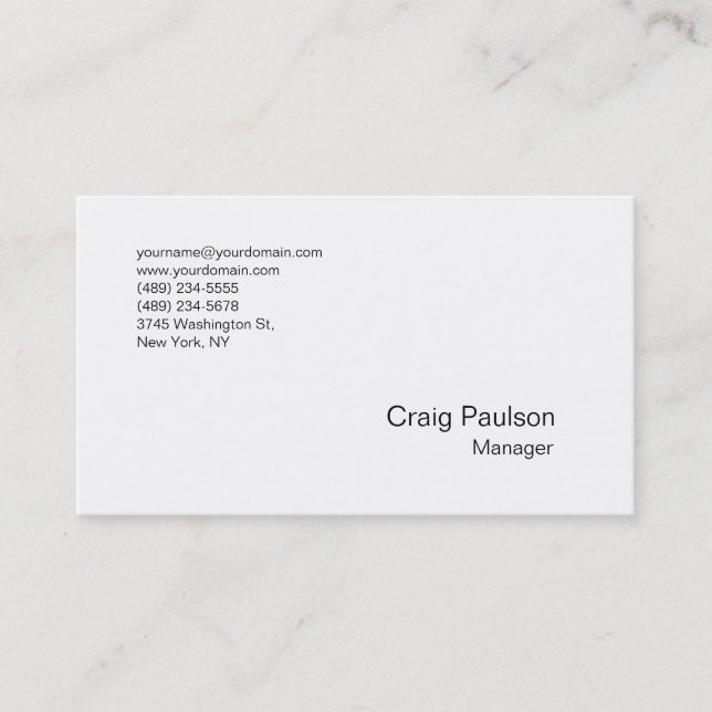 Carte de visite professionnelle blanche simple sop (Devant)