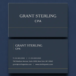 Carte de visite professionnelle bleu marine CPA