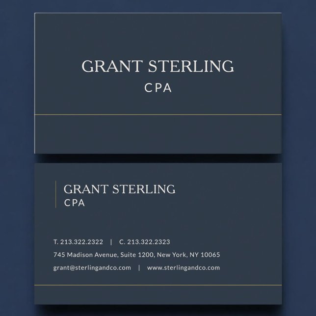 Carte de visite professionnelle bleu marine CPA (Créateur téléchargé)