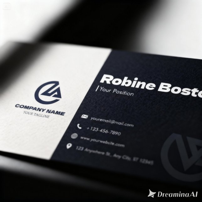 Carte de visite professionnelle bleu marine et bei (Créateur téléchargé)