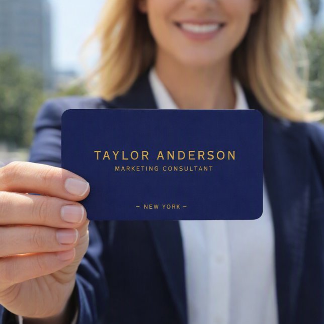 Carte de visite professionnelle bleu marine or (Créateur téléchargé)