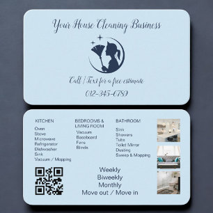 Carte de visite professionnelle Blue Maid House Cl