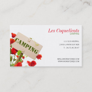 Carte de visite professionnelle, camping