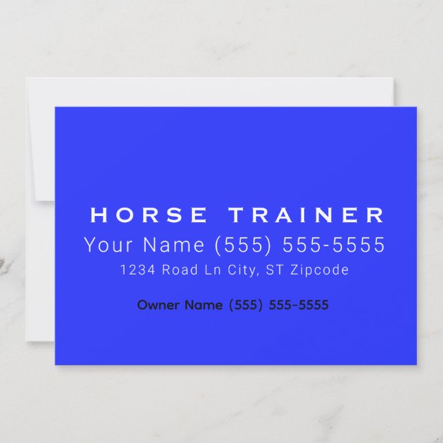 Carte de visite professionnelle Cheval Royal (Devant)