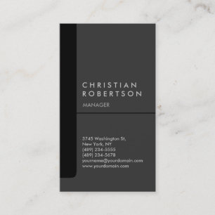 Carte de visite professionnelle chic grise noire v
