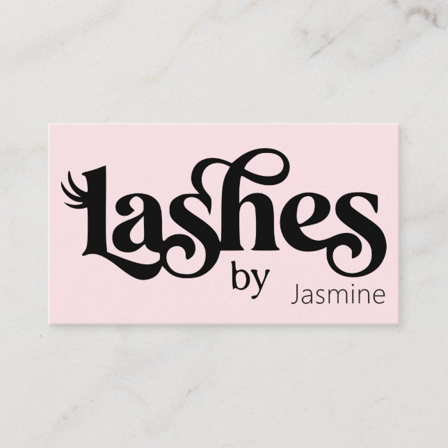 Carte de visite professionnelle chic rose blush La (Devant)
