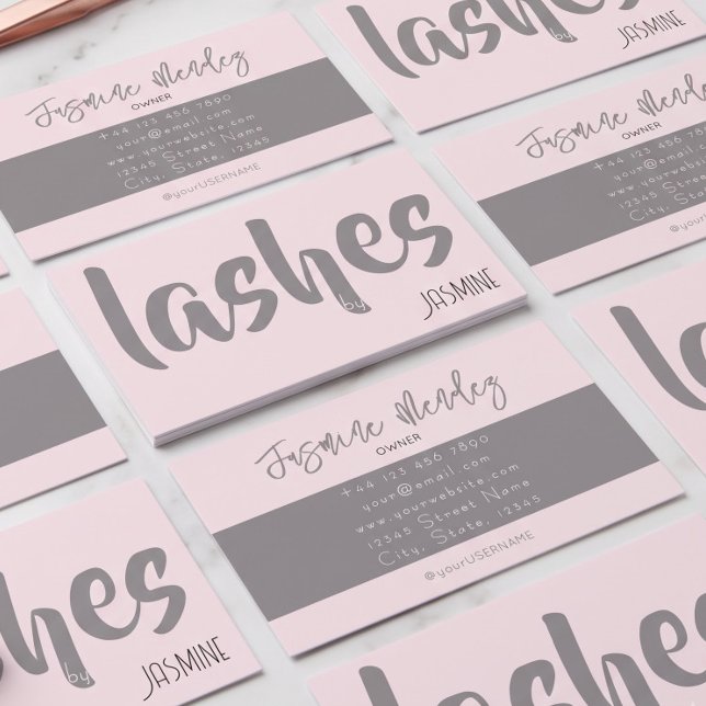 Carte de visite professionnelle chic rose blush po (Créateur téléchargé)