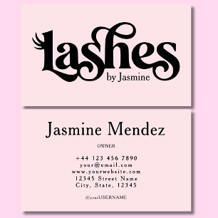 Carte de visite professionnelle chic rose blush po