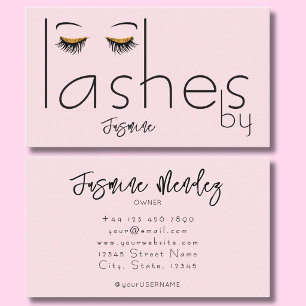 Carte de visite professionnelle chic rose blush po