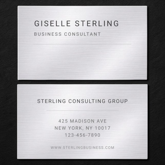 Carte de visite professionnelle Consultant Silver  (Créateur téléchargé)