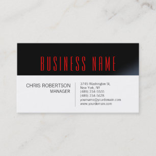 Carte de visite professionnelle contemporaine noir