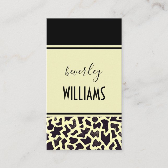 Carte de visite professionnelle Cream Leopard (Devant)