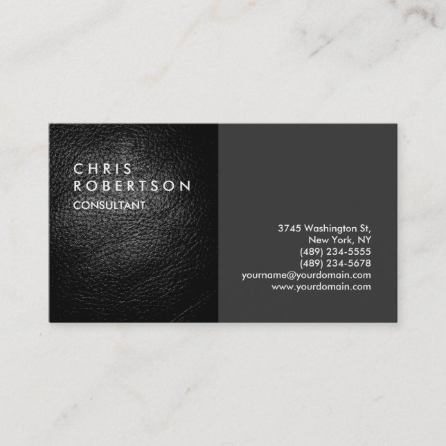 Carte de visite professionnelle créative en cuir g (Devant)