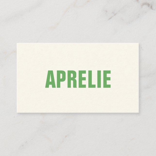 Carte de visite professionnelle créative verte et  (Devant)