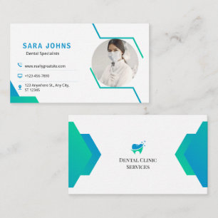 Carte de visite professionnelle de dentiste avec p