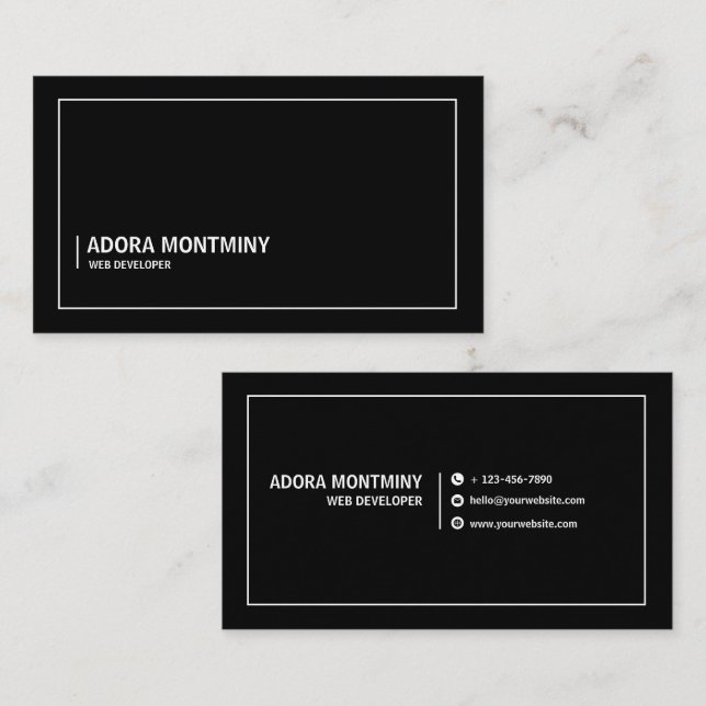 Carte de visite professionnelle de développeur Web (Devant / Derrière)