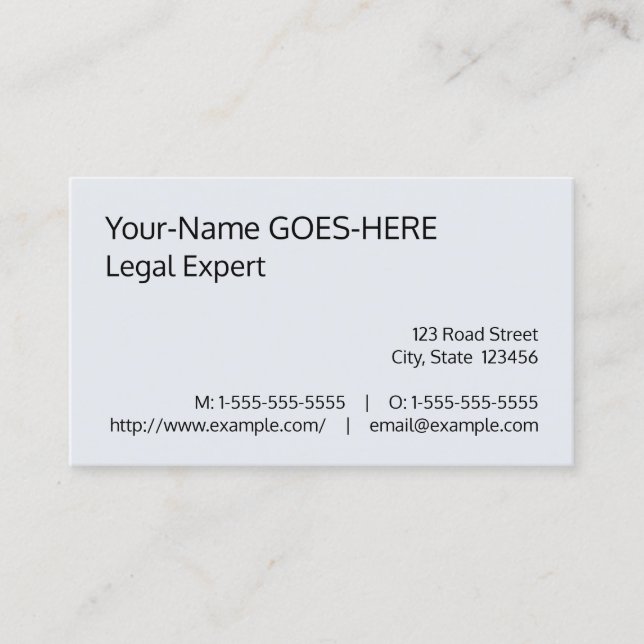 Carte de visite professionnelle de droit minimalis (Devant)