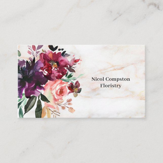 Carte de visite professionnelle de fleuriste (Devant)