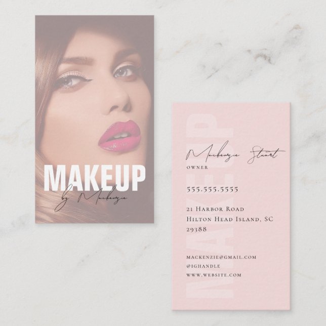 Carte de visite professionnelle de maquillage à éc (Devant / Derrière)