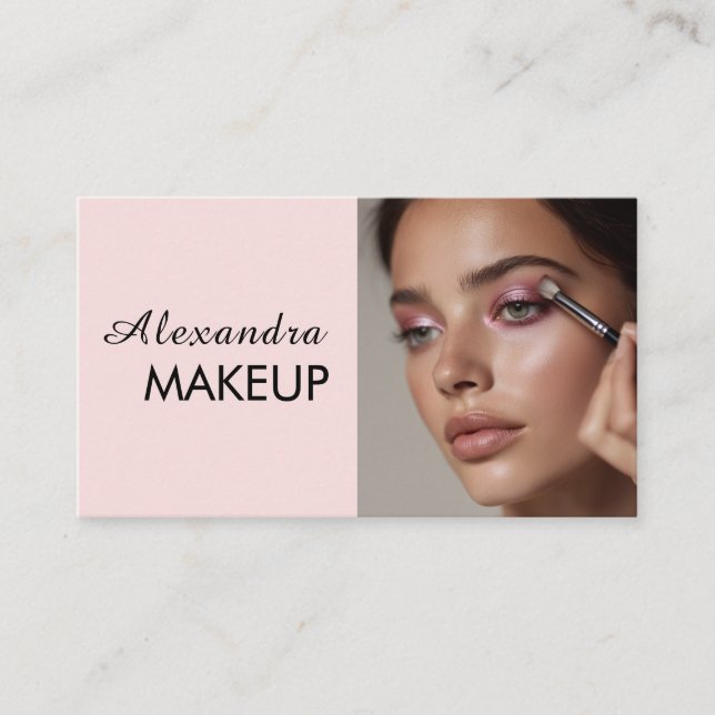 Carte de visite professionnelle de maquillage écri (Devant)
