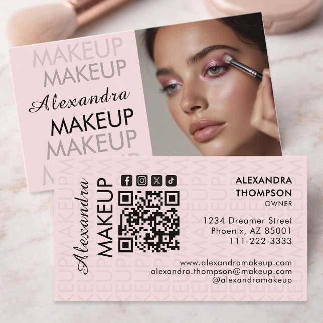 Carte de visite professionnelle de maquillage phot (Créateur téléchargé)