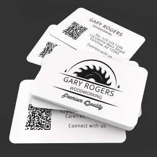 Carte de visite professionnelle de menuiserie avec