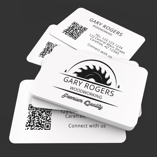 Carte de visite professionnelle de menuiserie avec (Créateur téléchargé)