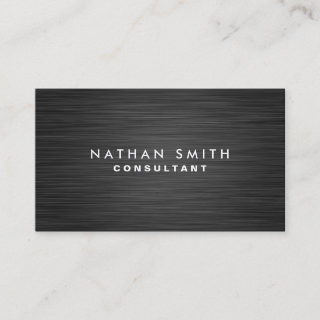 Carte de visite professionnelle de métal noir mode (Devant)