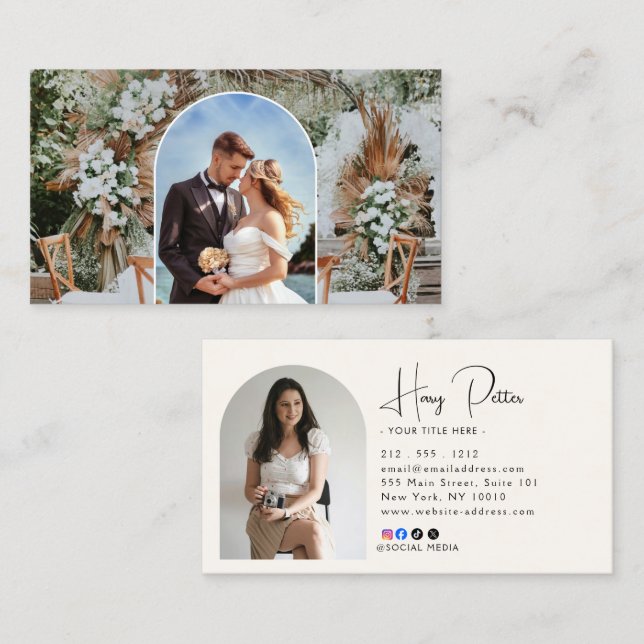 Carte de visite professionnelle de photographe (Devant / Derrière)