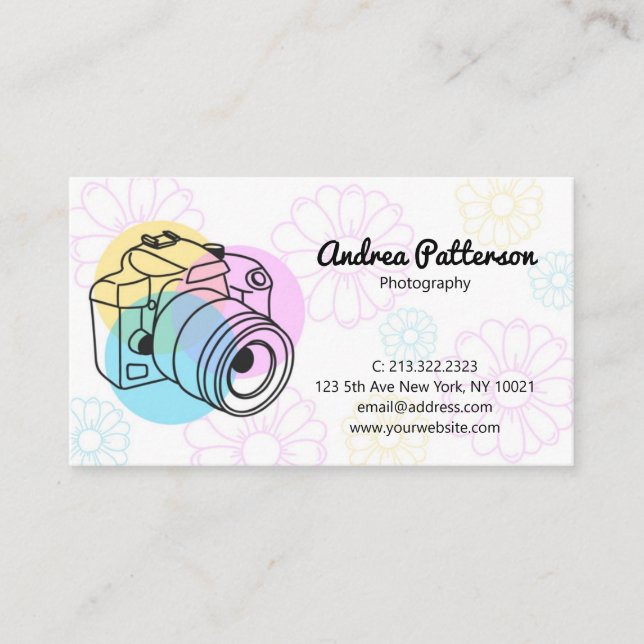 Carte de visite professionnelle de photographie fl (Devant)
