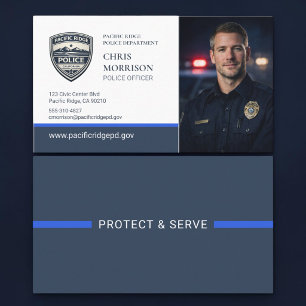 Carte de visite professionnelle de police Thin Blu