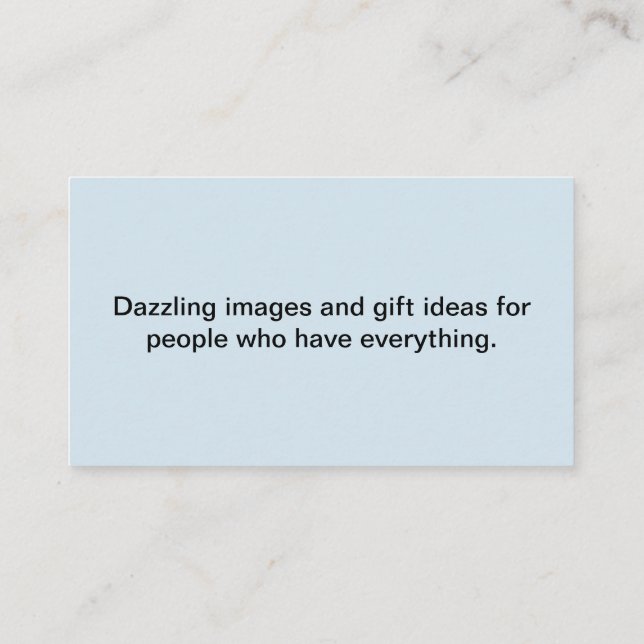 Carte de visite professionnelle de visite (Dos)