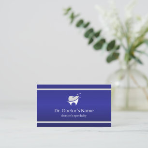 Carte de visite professionnelle dentaire bleu mode