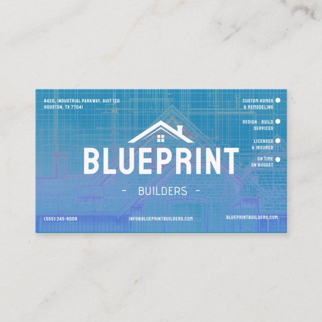Carte de visite professionnelle d'entrepreneur en  (Devant)